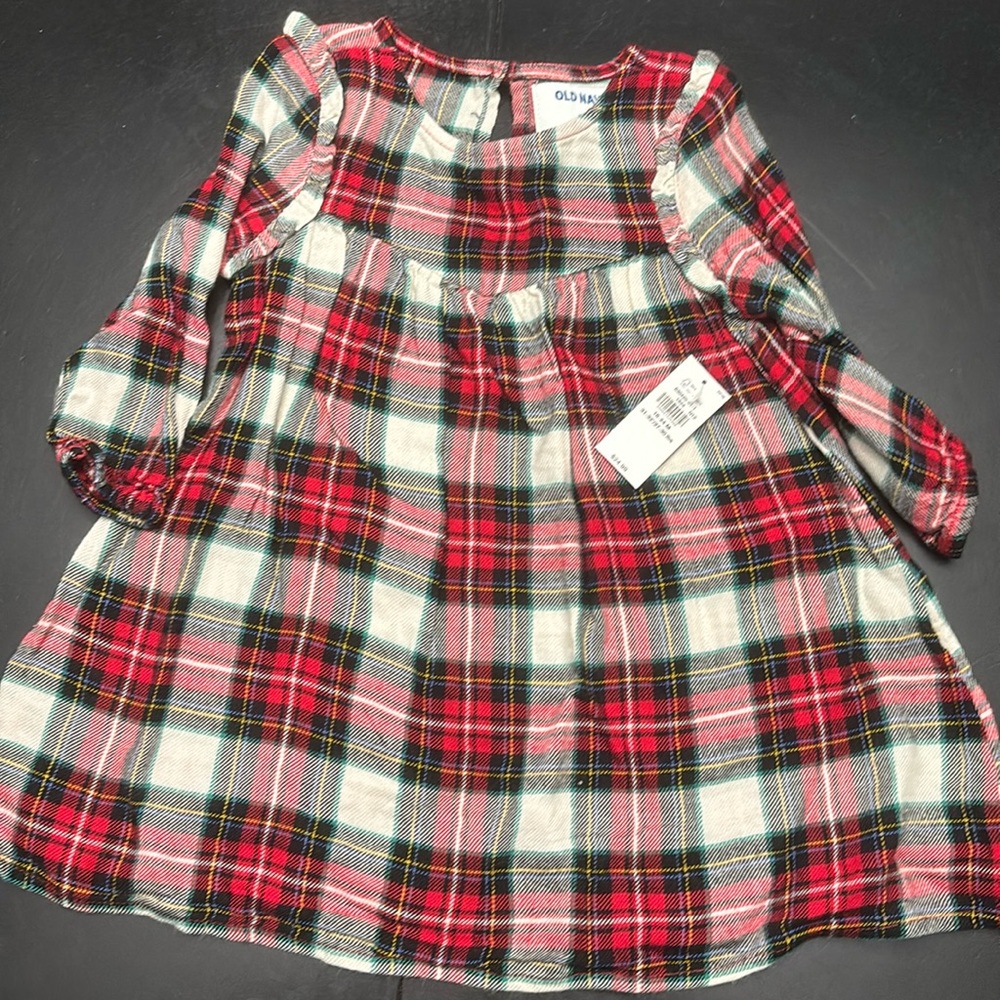 Old Navy Christmas Plaid 18-24 months dress NWT